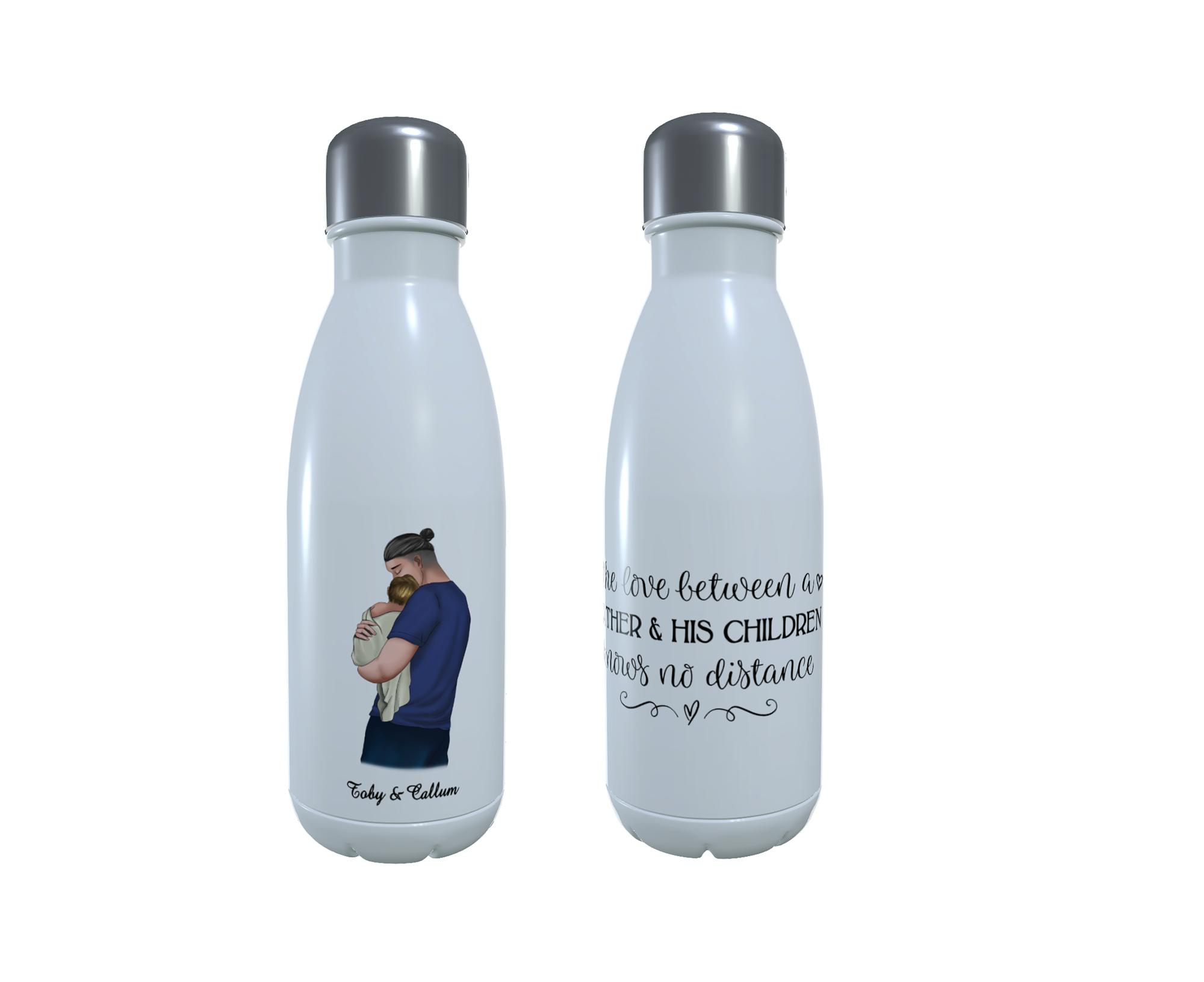 Father & Baby Water Bottle, Personalised Fathers Day Gift